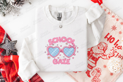 School Gaze SVG - Retro Pink Heart Sunglasses School File Product Image 3