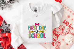 First Day Of School SVG - Patterned Bus Bow Student Cut File Product Image 3