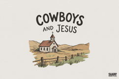 Cowboys And Jesus PNG, Country Western Church Design, Product Image 1