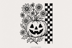 Jack O Lantern Flowers PNG, Halloween Pumpkin Digital Product Image 1