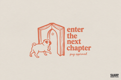 Enter The Next Chapter PNG, Pug Approved Book Lover Digital Product Image 1