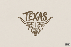 Texas Longhorn PNG, Western Vintage Texas Design, Rustic Product Image 1