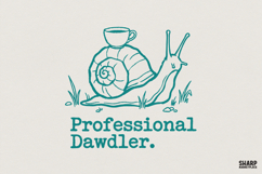 Professional Dawdler PNG, Funny Snail Digital Design, Lazy Product Image 1