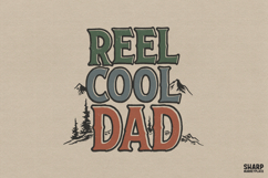 REEL COOL DAD Typography With Mountains And Pine Trees, Product Image 1