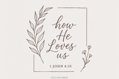 How He Loves Us PNG, 1 John 4:10 Bible Verse Christian Product Image 1