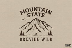 Mountain State Breathe Wild Alpine Deer Landscape With Png Product Image 1