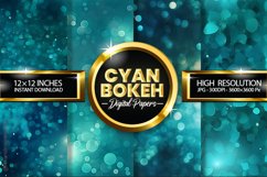 Cyan Bokeh Digital Papers - 04 Variations Product Image 1