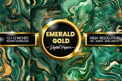 Emerald Gold Digital Papers - 04 Variations Product Image 1