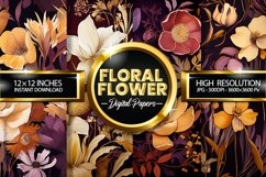 Floral Flower Digital Papers - 04 Variations Product Image 2