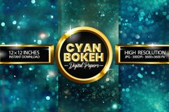 Cyan Bokeh Digital Papers - 03 Variations Product Image 1
