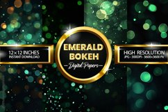 Emerald Bokeh Digital Papers - 04 Variations Product Image 1