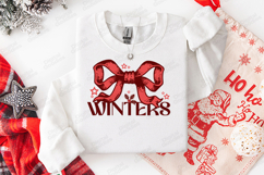 Winters SVG - Red Ribbon Bow Christmas Holly Cut File Product Image 3