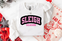 Sleigh Season Varsity Pink Winter PNG, Christmas SVG Logo Product Image 3