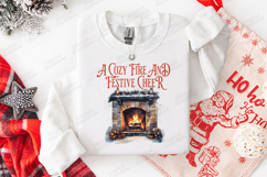 Cozy Fireplace Watercolor SVG | Festive Cheer Sublimation Product Image 3
