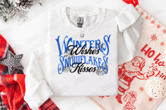 Winters Wishes SVG - Snowflake Kisses Christmas Cut File Product Image 3
