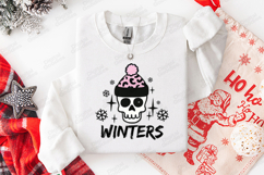 Edgy Skull "Winters" with Leopard Beanie Product Image 3