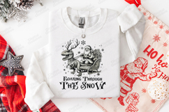 T-Rex Santa Sleigh SVG | Roaring Through The Snow Dino Product Image 3