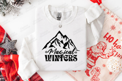 Magical Winters SVG - Christmas Mountain Snow Day Cut File Product Image 1