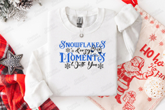 Snowflakes &amp; Cozy Moments SVG - Winter Mittens Typography Product Image 1