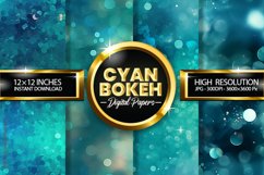 Cyan Bokeh Digital Papers - 04 Variations Product Image 1