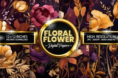 Floral Flower Digital Papers - 04 Variations Product Image 1