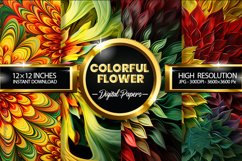 Colorful Flower Digital Papers - 04 Variations Product Image 1