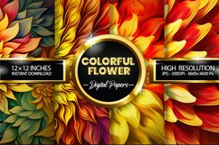 Colorful Flower Digital Papers - 04 Variations Product Image 1