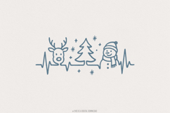 Retro Christmas PNG, Minimalist Christmas Line Art with Product Image 1