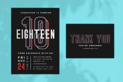 Anaglyph 3D Style Eighteenth Birthday Invitation Template PS | 18th Birthday Invitation Template | Adult birthday invitation Product Image 1