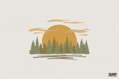 Sunset Forest PNG Retro Shirt, Vintage Landscape Graphic, Product Image 1