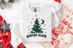Winter Glow Christmas Tree SVG Retro Moon Holiday Cut File Product Image 3