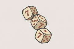 Lucky 7 Dice PNG, Vintage Casino Aesthetic, High Roller Product Image 1