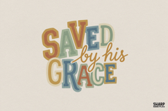 Saved By His Grace PNG, Christian PNG, Faith PNG, Colorful Product Image 1