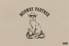Meowdy Partner Cat Cowboy PNG, Western Png, Cowgirl Png, Product Image 2