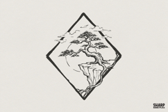 Bonsai Tree PNG, Japanese Minimalist Art, Nature Landscape Product Image 1