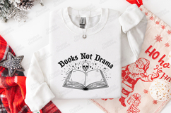 Books Not Drama SVG - Gothic Bookish Skull Magic Cut File Product Image 3