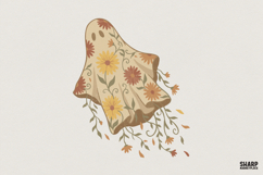 Floral Ghost PNG, Boho Halloween Shirt PNG, Vintage Flower Product Image 1