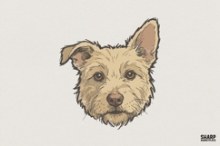 Terrier Dog PNG, Cute Pet Portrait Digital Download, Dog Product Image 1