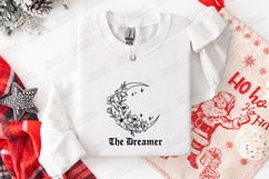 The Dreamer SVG - Gothic Floral Crescent Moon Celestial File Product Image 3