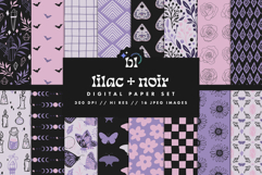 16 Lilac &amp; Noir Seamless Patterns Product Image 1