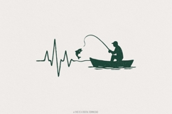 Fishing Heartbeat PNG, Digital Download, Fisherman Line Product Image 1