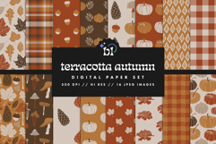 16 Terracotta Autumn Seamless Patterns Product Image 1