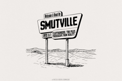 Welcome To Smutville PNG, Funny Book Lover Png, Smut Png, Product Image 1