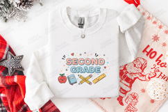 Second Grade SVG - Kawaii School Supplies Teacher Cut File Product Image 3