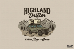 Highland Drifter Every Stop Is Home Western PNG, Cars PNG, Product Image 1