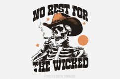 No Rest for the Wicked PNG, Western Cowboy Skull Design Product Image 1