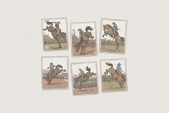 Rodeo Cowboy PNG, Vintage Western Horse Riding Art, Rustic Product Image 1
