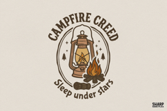 Campfire Creed PNG, Sleep Under Stars Camping Digital Product Image 1