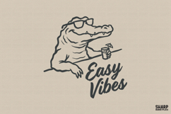 Easy Vibes Summer Trendy Shirt Sublimation, Funny Alligator Product Image 1