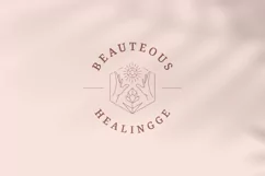 Hands raising to jewelry diamond flower line art logo Product Image 1